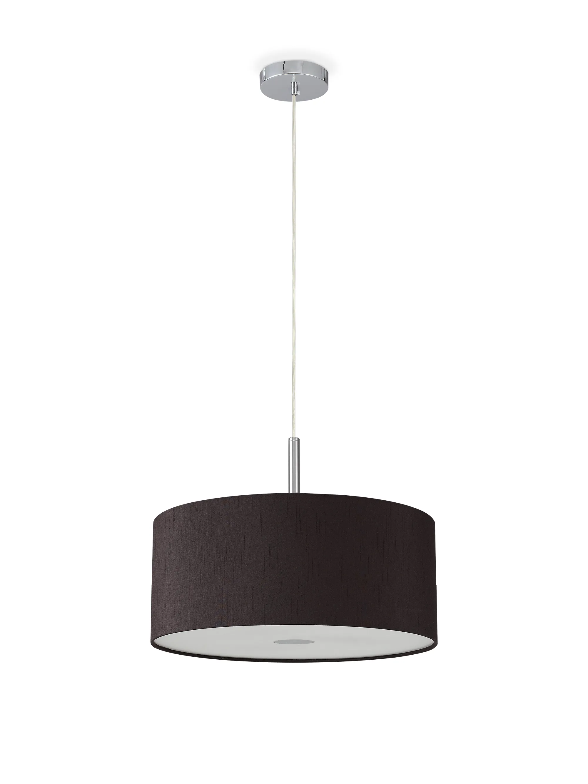 Baymont 40cm 3 Light Pendant Polished Chrome, Black, Frosted Diffuser DK0341  Deco Baymont CH BL